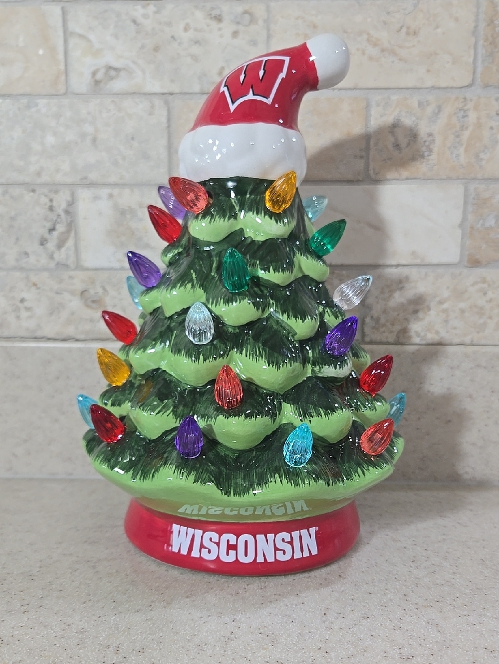 Wisconsin Badgers Light Up Ceramic Christmas Tree